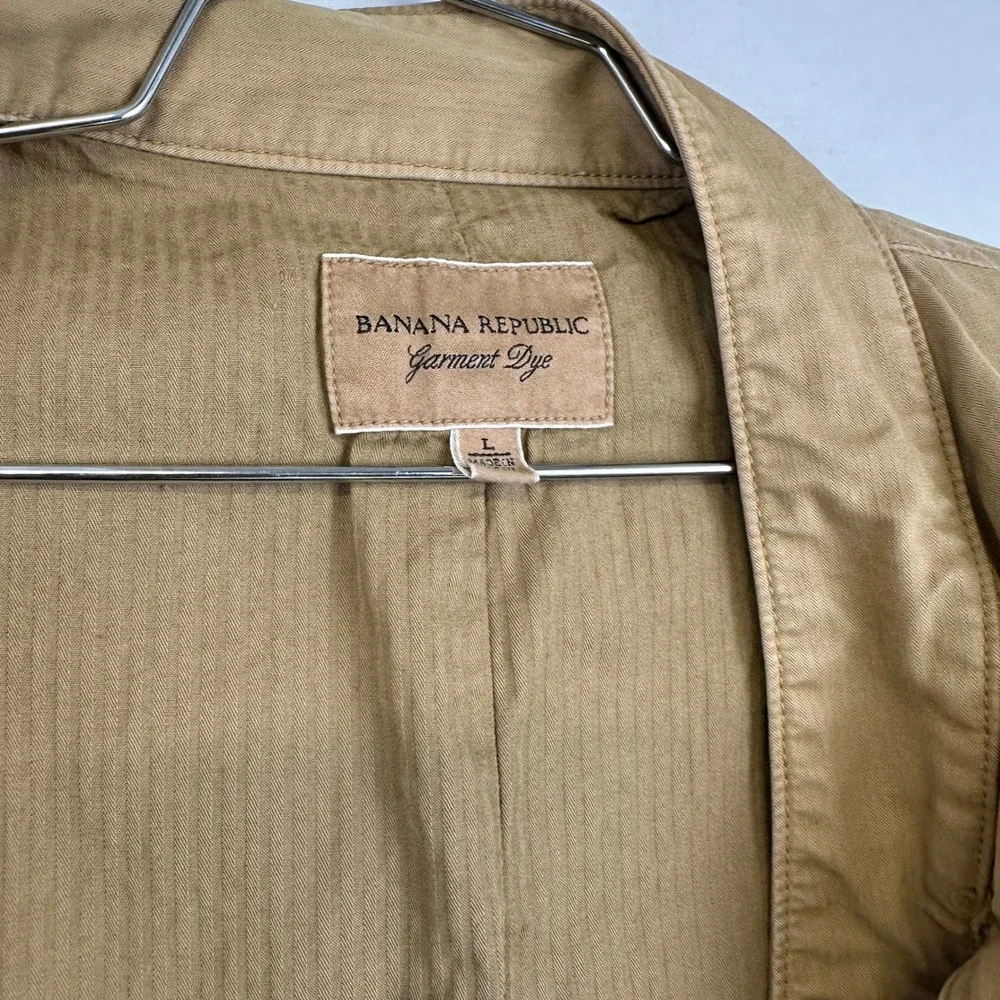 Banana Republic Garment Dye Herringbone Jacket‎ Khaki Men's Large